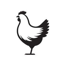 poulet silhouette sur blanc Contexte. poulet logo vecteur