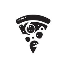 Pizza ligne art illustration. Pizza silhouette Pizza logo vecteur