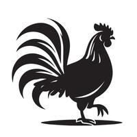 poulet silhouette sur blanc Contexte. poulet logo vecteur