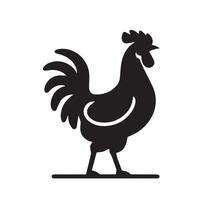 poulet silhouette sur blanc Contexte. poulet logo vecteur