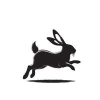 lapin silhouette illustration sur blanc Contexte. lapin logo. vecteur