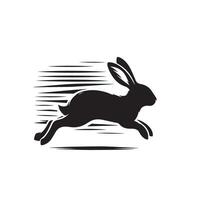 lapin silhouette illustration sur blanc Contexte. lapin logo. vecteur