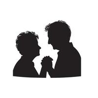 grand-parent silhouette illustration sur blanc Contexte. vieux couple logo vecteur