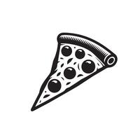 Pizza ligne art illustration. Pizza silhouette Pizza logo vecteur