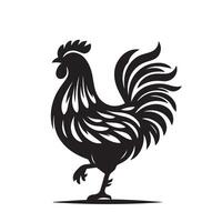 poulet silhouette sur blanc Contexte. poulet logo vecteur