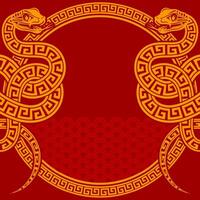 content chinois Nouveau année 2025 le serpent zodiaque signe avec Cadre rouge une papier Couper style sur Couleur Contexte. vecteur