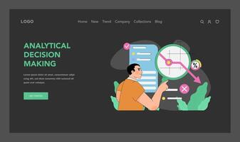 analytique décision fabrication concept. plat illustration vecteur