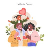 millénaire Parents illustration. illustration. vecteur