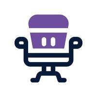 bureau chaise icône. double Ton icône pour votre site Internet, mobile, présentation, et logo conception. vecteur
