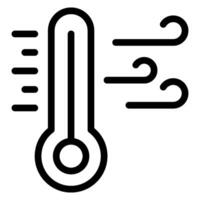 icône de ligne de thermomètre vecteur