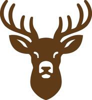 une cerf tête avec bois logo vecteur