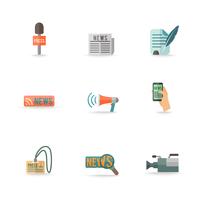 Journaliste Journal Icons Set vecteur