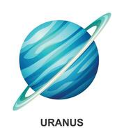 Uranus planète avec anneau. illustration isolé sur blanc Contexte vecteur