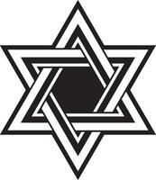 noir monochrome juif nationale ornement. étoile de David. sémitique populaire modèle. israélien ethnique signe vecteur