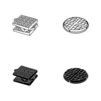 gaufre icône plat illustration vecteur