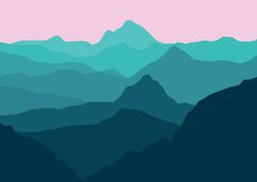 paysage avec le montagnes. illustration dans plat style. vecteur