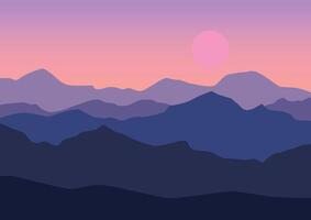 paysage avec montagnes. illustration dans plat style. vecteur