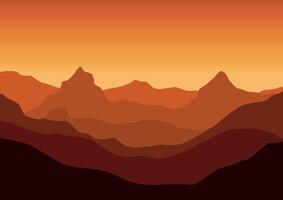 paysage avec montagnes. illustration dans plat style. vecteur