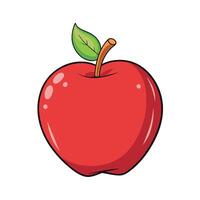 Pomme dessin animé illustration plat style ouvrages d'art concept vecteur