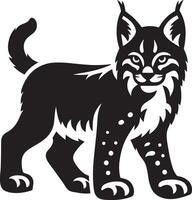 Lynx silhouette illustration sur blanc Contexte. vecteur