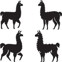 lama silhouette illustration ensemble. vecteur