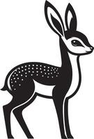 dik dik silhouette illustration sur blanc Contexte. vecteur