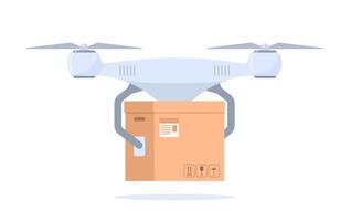 drone travail dans moderne entrepôt. la robotique La technologie concept, vite livraison, artificiel intelligence. illustration. vecteur