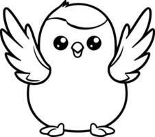 mignonne dessin animé manchot avec ailes isolé sur blanc Contexte vecteur