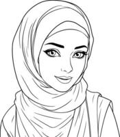 hijab femme visage de une magnifique musulman femme. vecteur