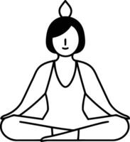 yoga femme dans lotus position. isolé plat icône illustration conception vecteur