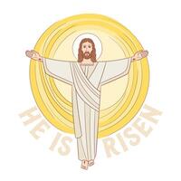 content Pâques dimanche jour, il est ressuscité. fête de résurrection vecteur