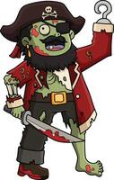 zombi pirate capitaine dessin animé coloré clipart vecteur