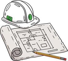 construction plan, crayon difficile chapeau clipart vecteur