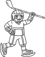 la glace le hockey joueur élevage le hockey bâton isolé vecteur