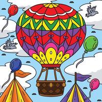 cirque chaud air ballon coloré dessin animé vecteur