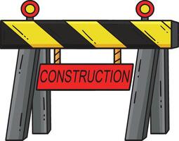 construction route barrière dessin animé coloré clipart vecteur