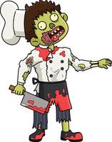 zombi chef dessin animé coloré clipart illustration vecteur