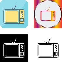 la télé ensemble icône conception vecteur