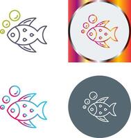 conception d'icône de poisson vecteur