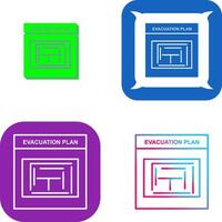 conception d'icône de plan d'évacuation vecteur