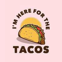 typographie de slogan vintage mangeant des tacos pour deux pour la conception de t-shirt vecteur