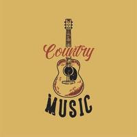 musique country typographie slogan vintage pour la conception de t-shirt vecteur