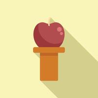 illustration de un Pomme sur une piédestal vecteur
