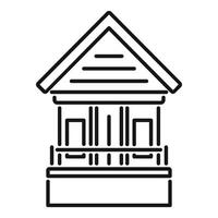 classique banque bâtiment ligne icône vecteur