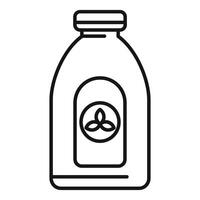 contour dessin de une Lait bouteille avec Danger biologique symbole vecteur