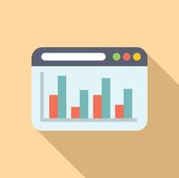 plat conception la toile navigateur analytique icône vecteur