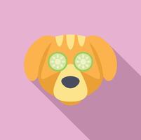 mignonne spa chien illustration avec concombre yeux vecteur