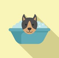 dessin animé chien profiter une baignoire temps vecteur
