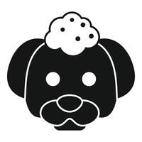 noir et blanc chien icône avec bulle une baignoire vecteur