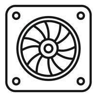 noir et blanc ligne art de une PC refroidissement ventilateur symbole pour La technologie thèmes vecteur